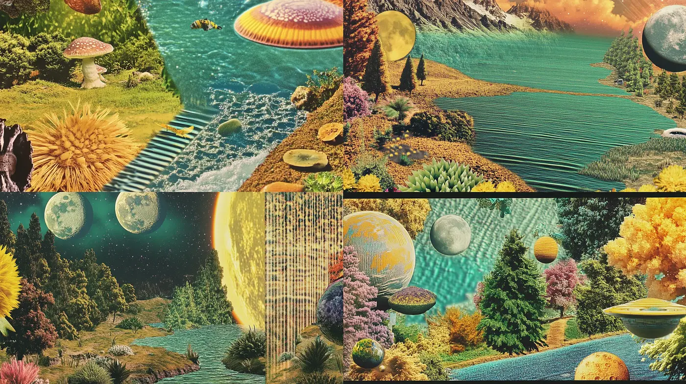 Cosmic Euphoria Through a Surrealistic Nature Lens - Midjourney sref style