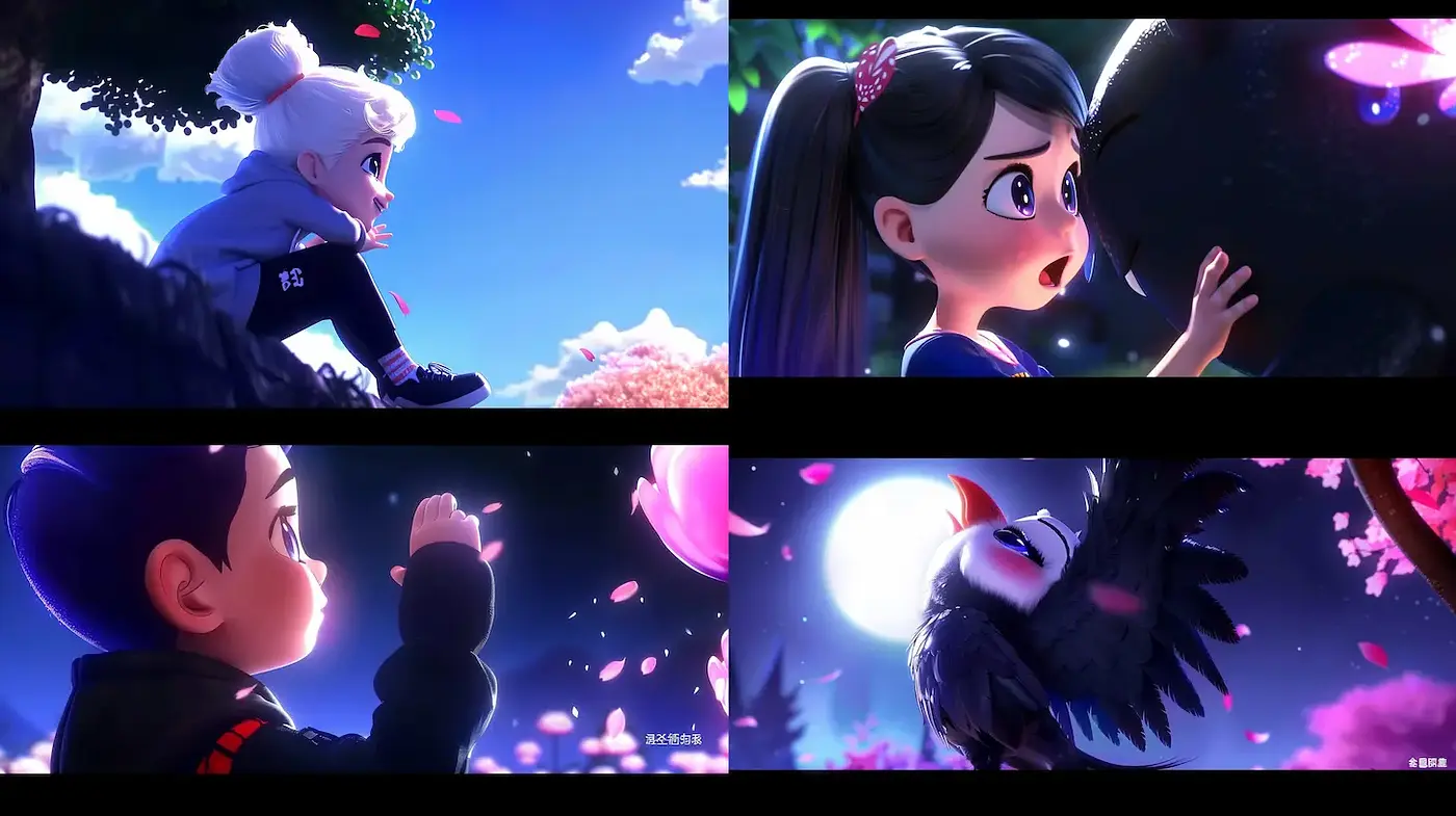 Enchanting and Playful Animated Aesthetic with Nature Elements - Midjourney sref style