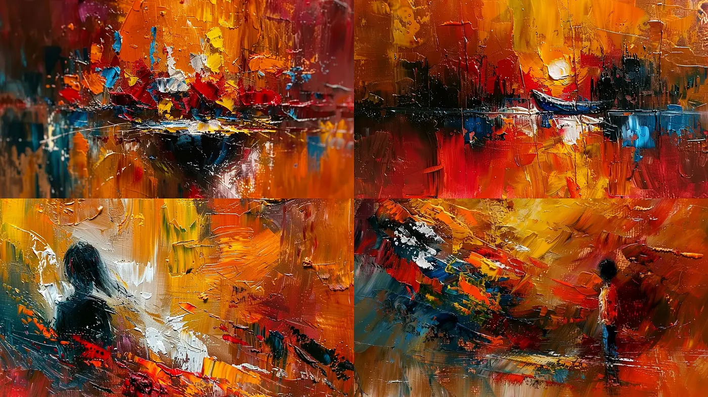 Harmonious Blaze of Warm Hues: A Symphony of Intense and Vivid Colors - Midjourney sref style