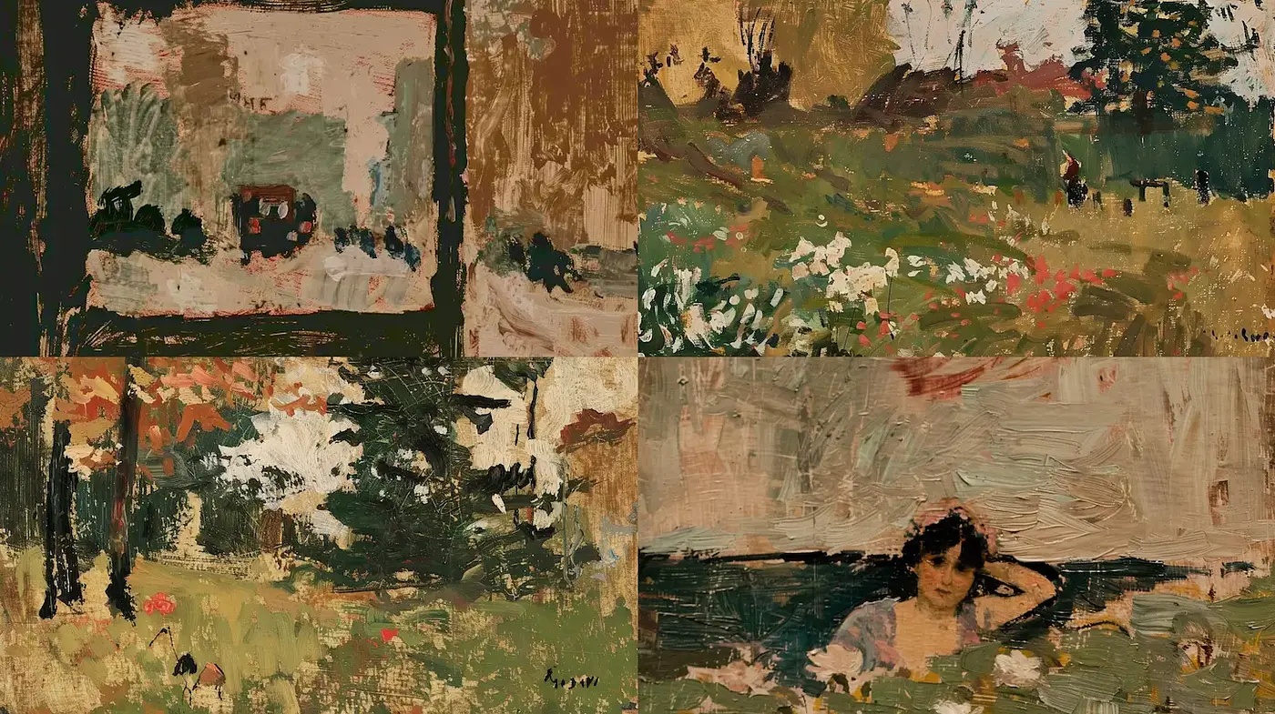 Impressionistic Landscapes with a Touch of Melancholy - Midjourney sref style