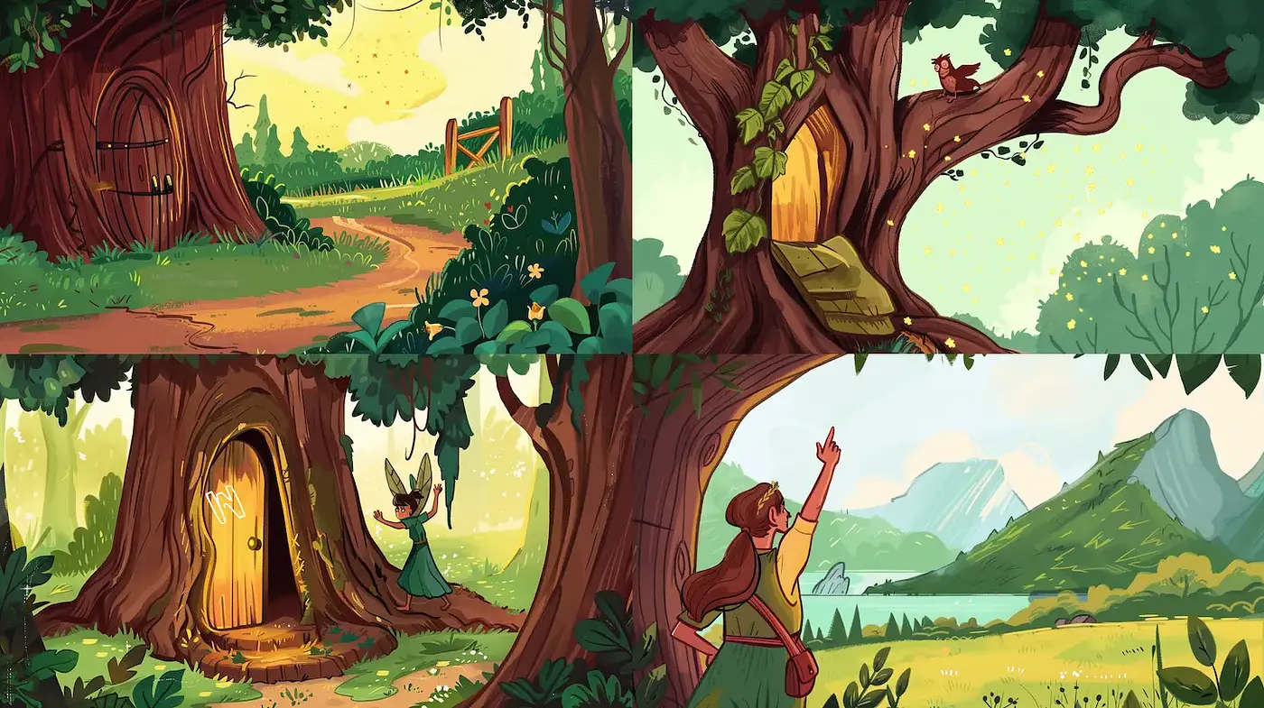 Whimsical Enchantment in a Lush Fantasy Landscape - Midjourney sref style