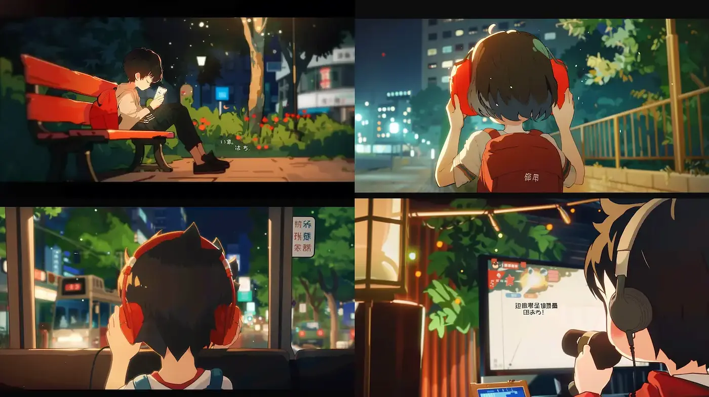 Vibrant Urban Nightscape with Emotional Resonance and Animated Aesthetic - Midjourney sref style