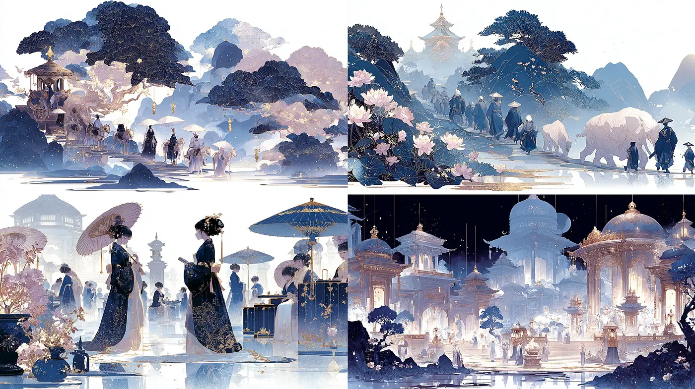 Whimsical Fusion of Nature and Tradition with a Dreamlike Quality - Midjourney sref style