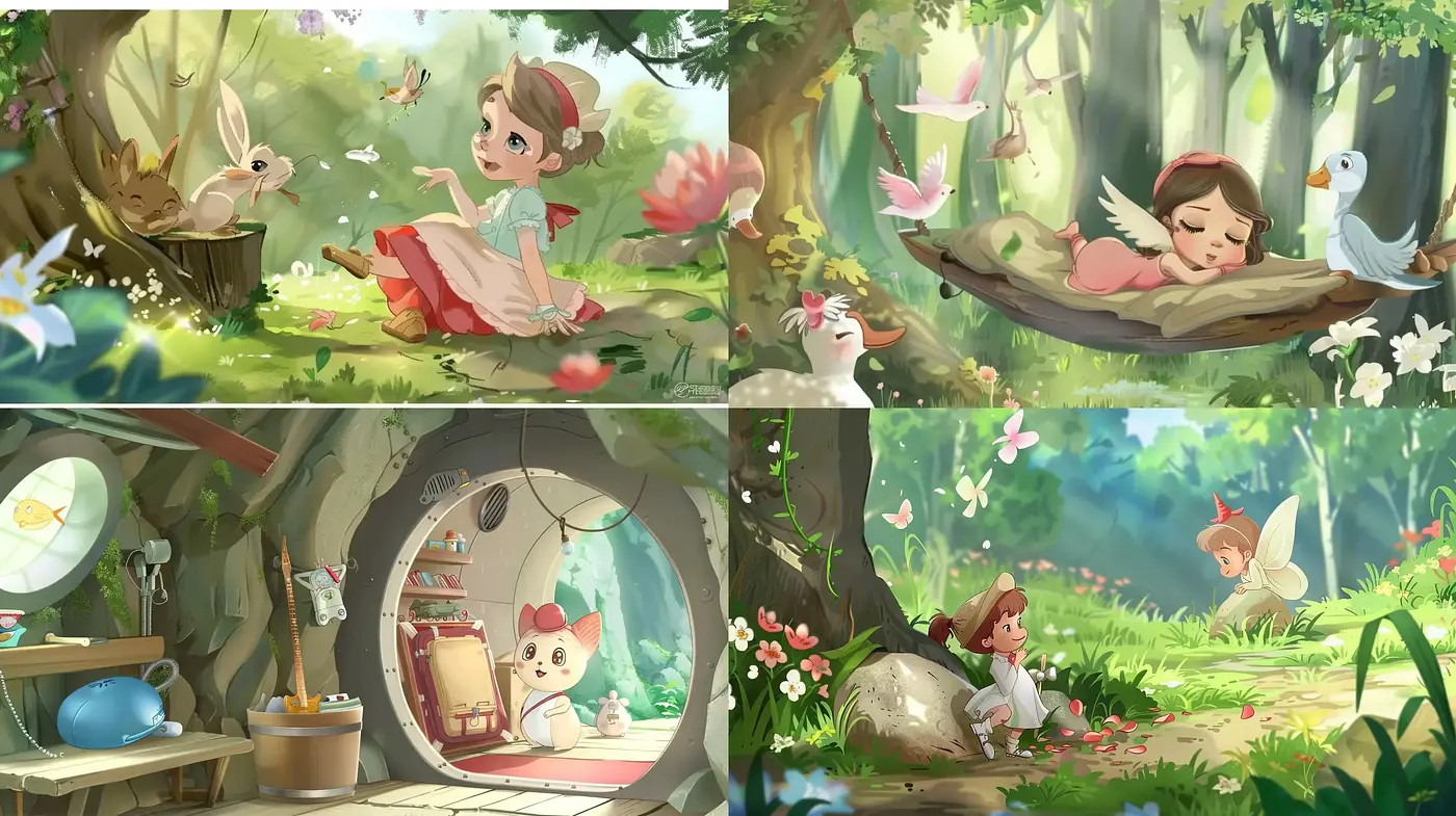 Enchanted Forest Whimsy: A Consistent Dreamlike Animation-Inspired Style - Midjourney sref style