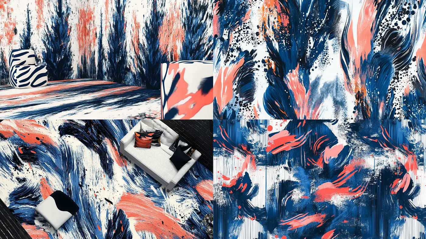 Abstract Expressionist Brushwork in a Contemporary Digital Space - Midjourney sref style