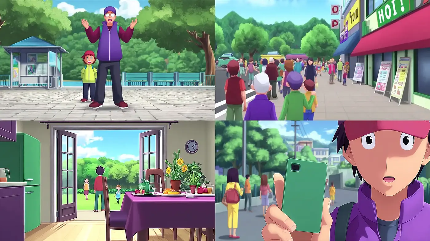 Vivid, modern anime with lush background details and expressive characters - Midjourney sref style