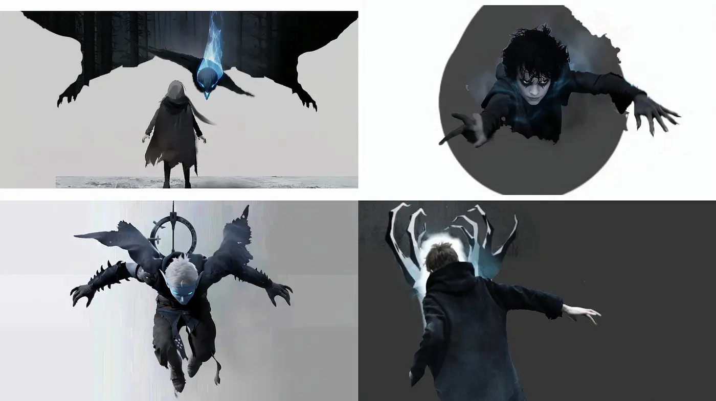 Ethereal Monochrome Fantasia: A Consistent Study in Cool Tones and Mysterious Ambience - Midjourney sref style