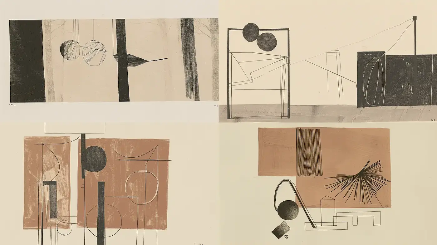 Geometric Abstraction with a Minimalist and Contemporary Feel - Midjourney sref style