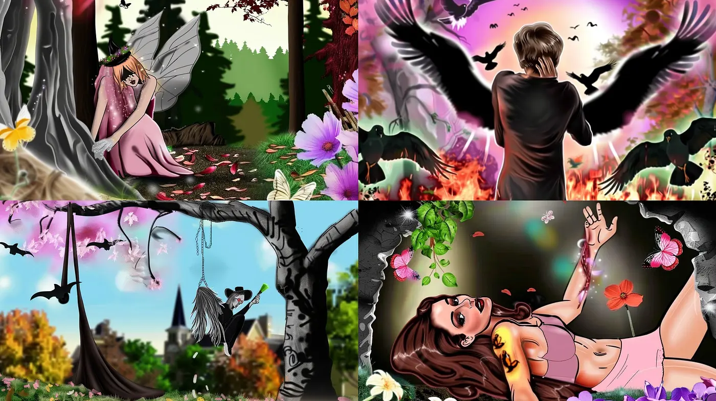 Whimsical Fusion of Natural Elements with Vibrant Fantasy Illustration Style - Midjourney sref style