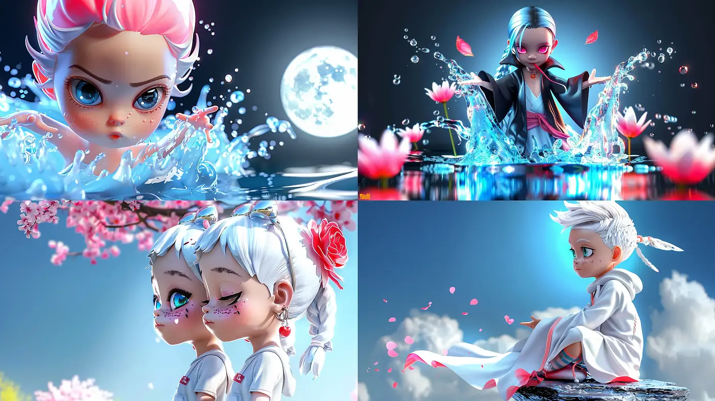 Ethereal Anime Dreamscape with Surreal Elegance - Midjourney sref style