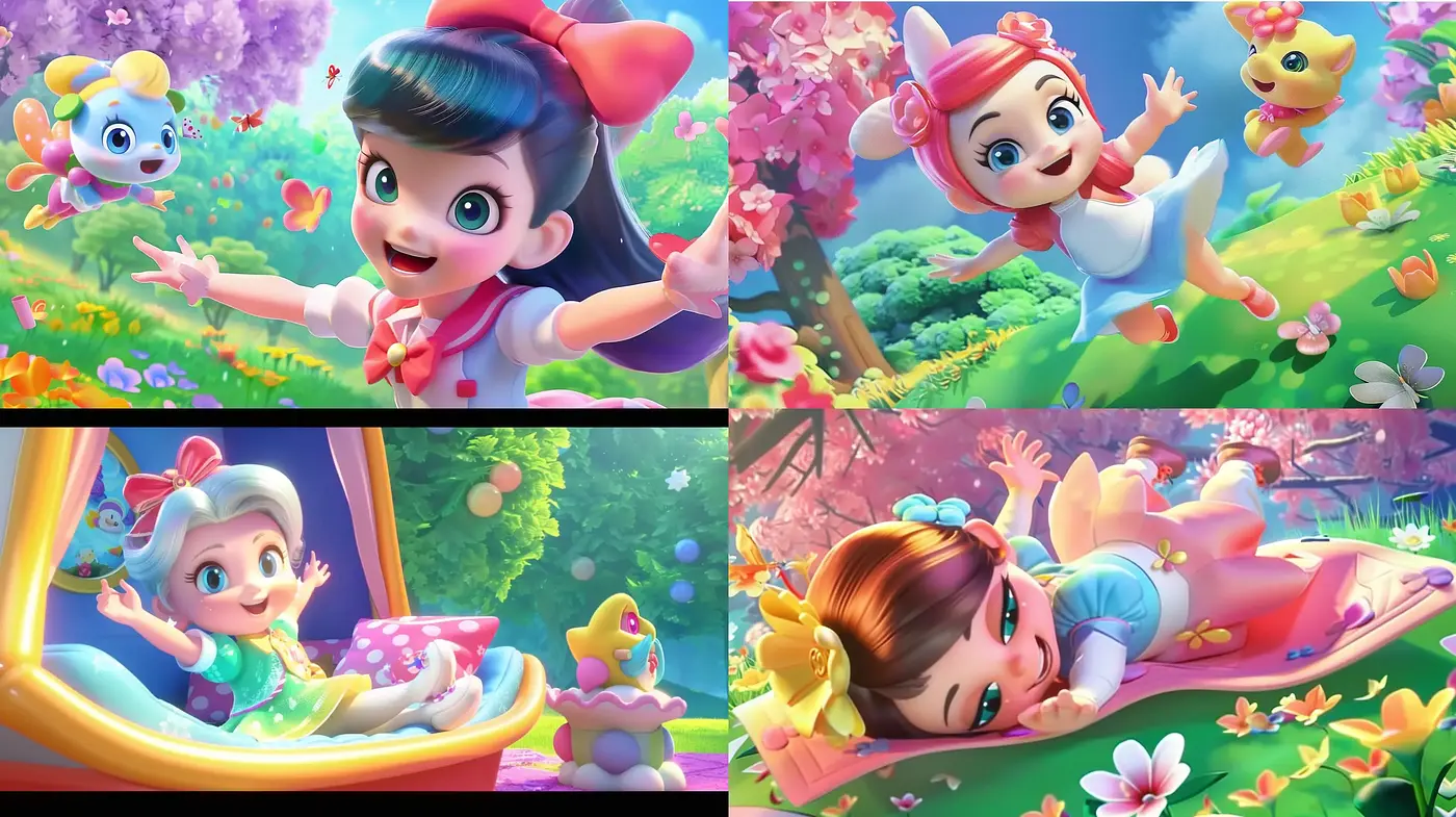 Whimsical Fantasy in Vivid Pastel: An Anime-Inspired Dreamscape - Midjourney sref style