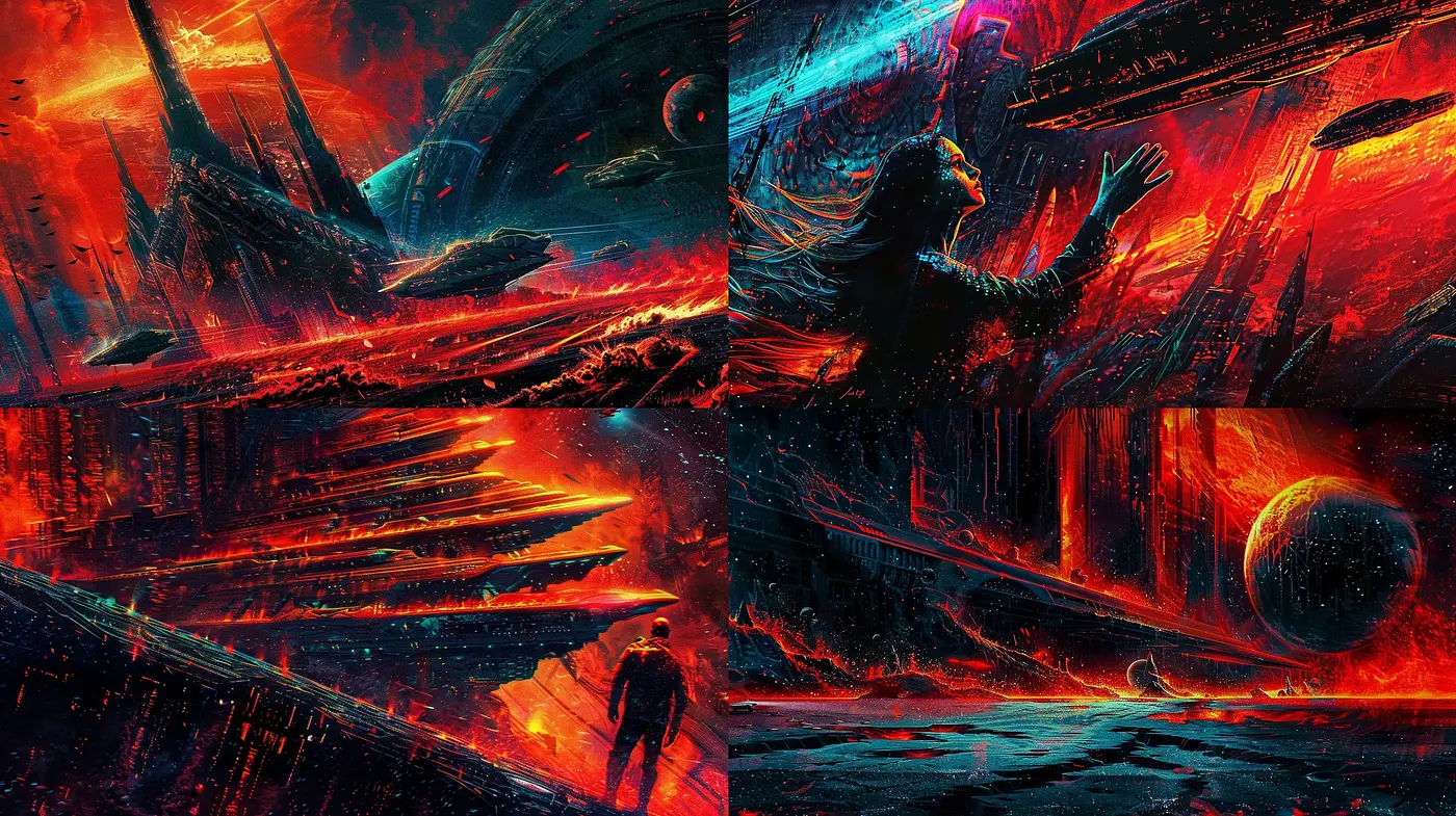 Synthetic Elegy of Neo-Impressionistic Sci-Fi - Midjourney sref style