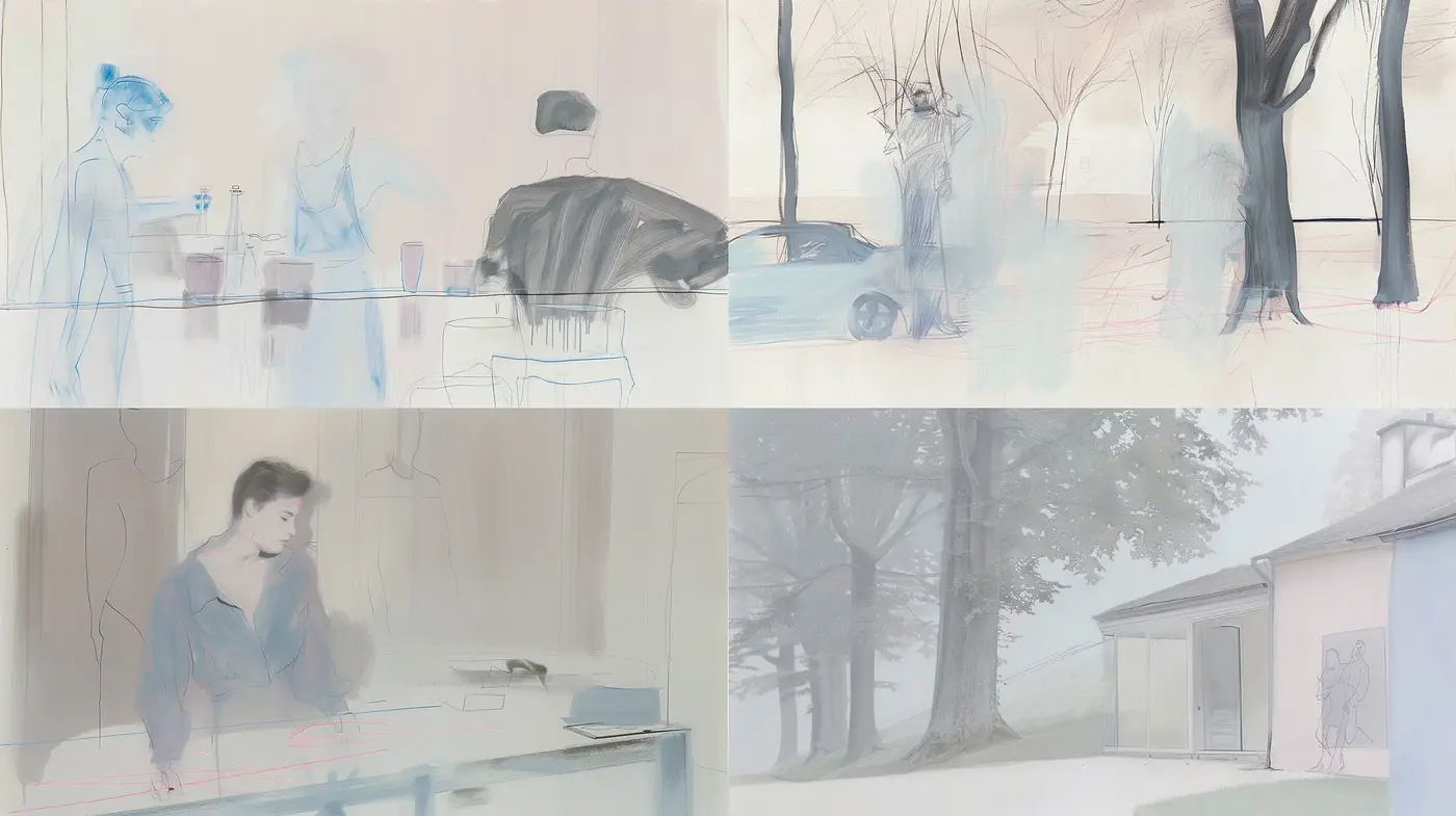Ethereal Sketches in Misty Hues: A Dreamlike Blend of Reality and Imagination - Midjourney sref style