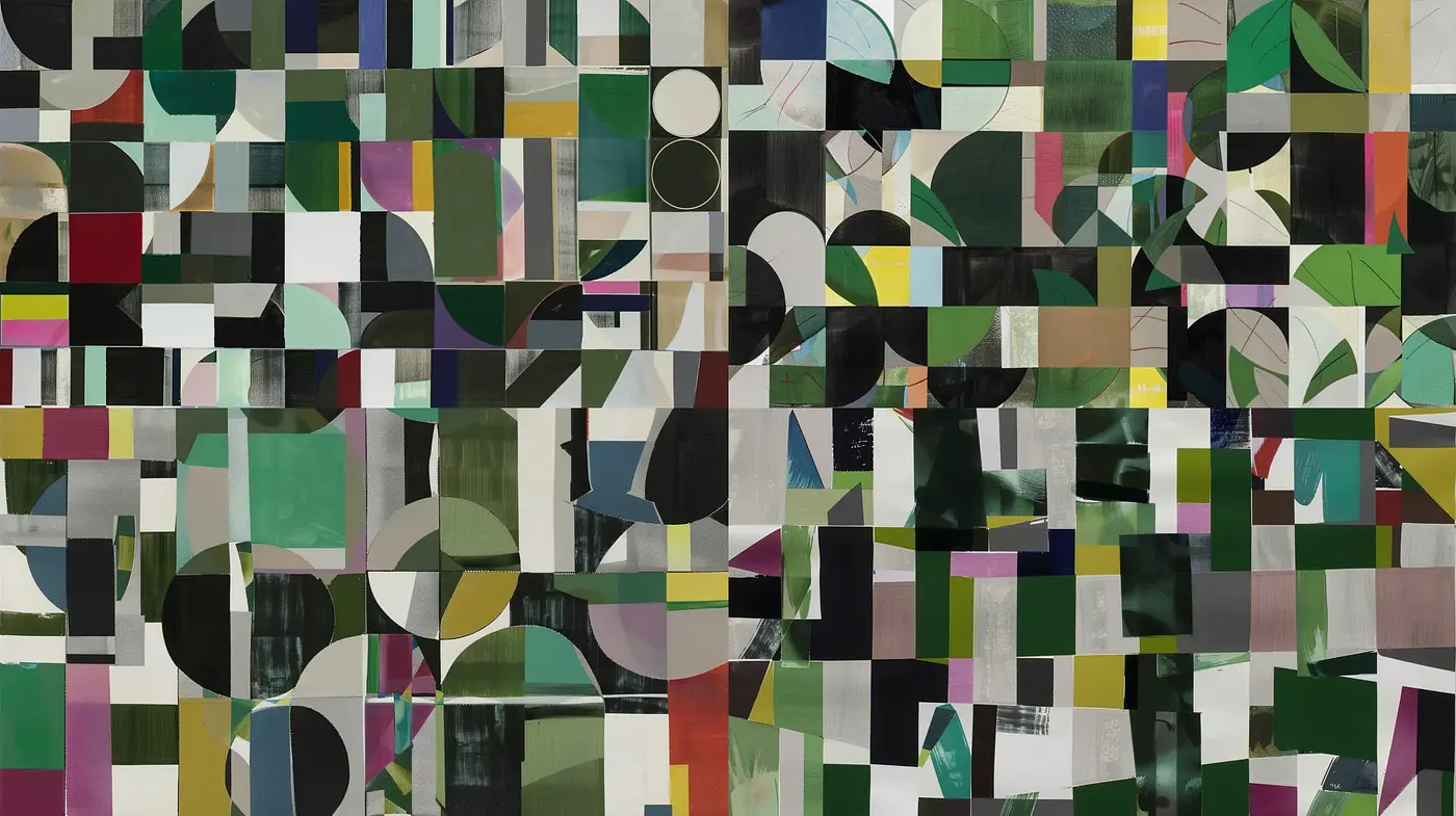 Abstract Geometric Mosaic with Modernist Inspirations - Midjourney sref style