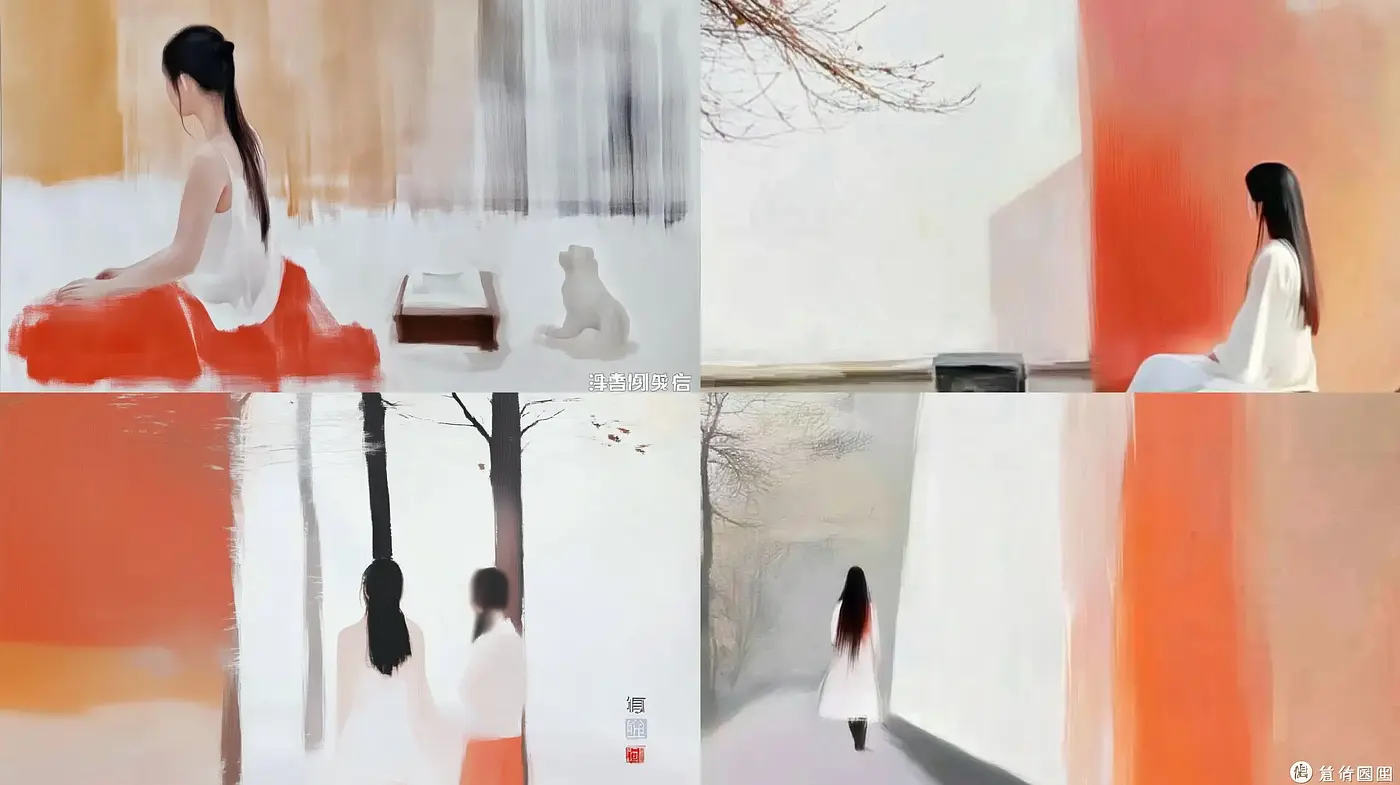 Ethereal Minimalism in a Contemporary East Asian-Inspired Watercolor World - Midjourney sref style