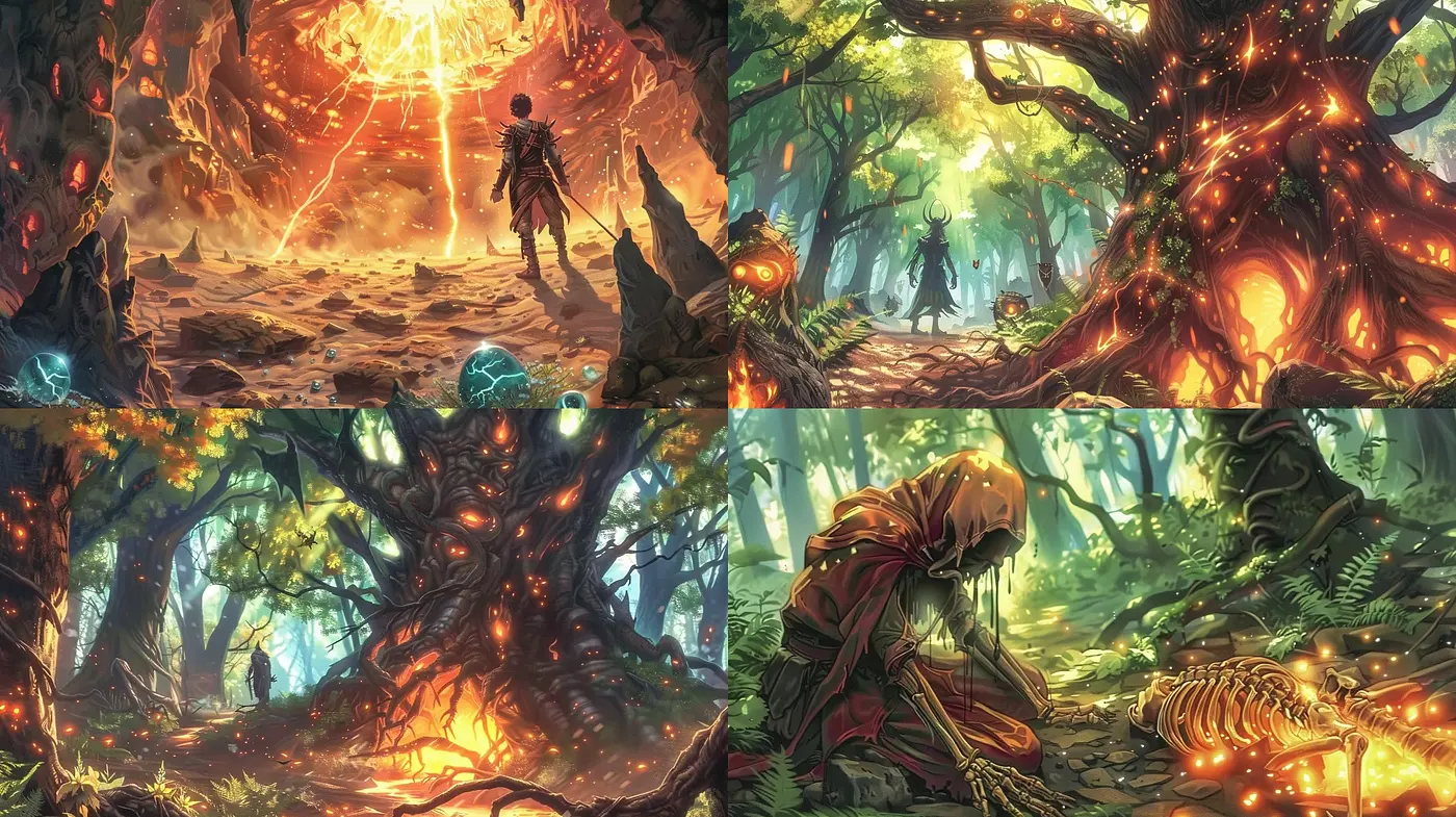 Luminous Fantasia: An Enchanted Forest in Radiant Hues - Midjourney sref style