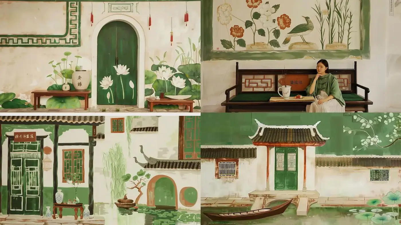 Harmonious Blend of Traditional Charm with a Touch of Nature - Midjourney sref style