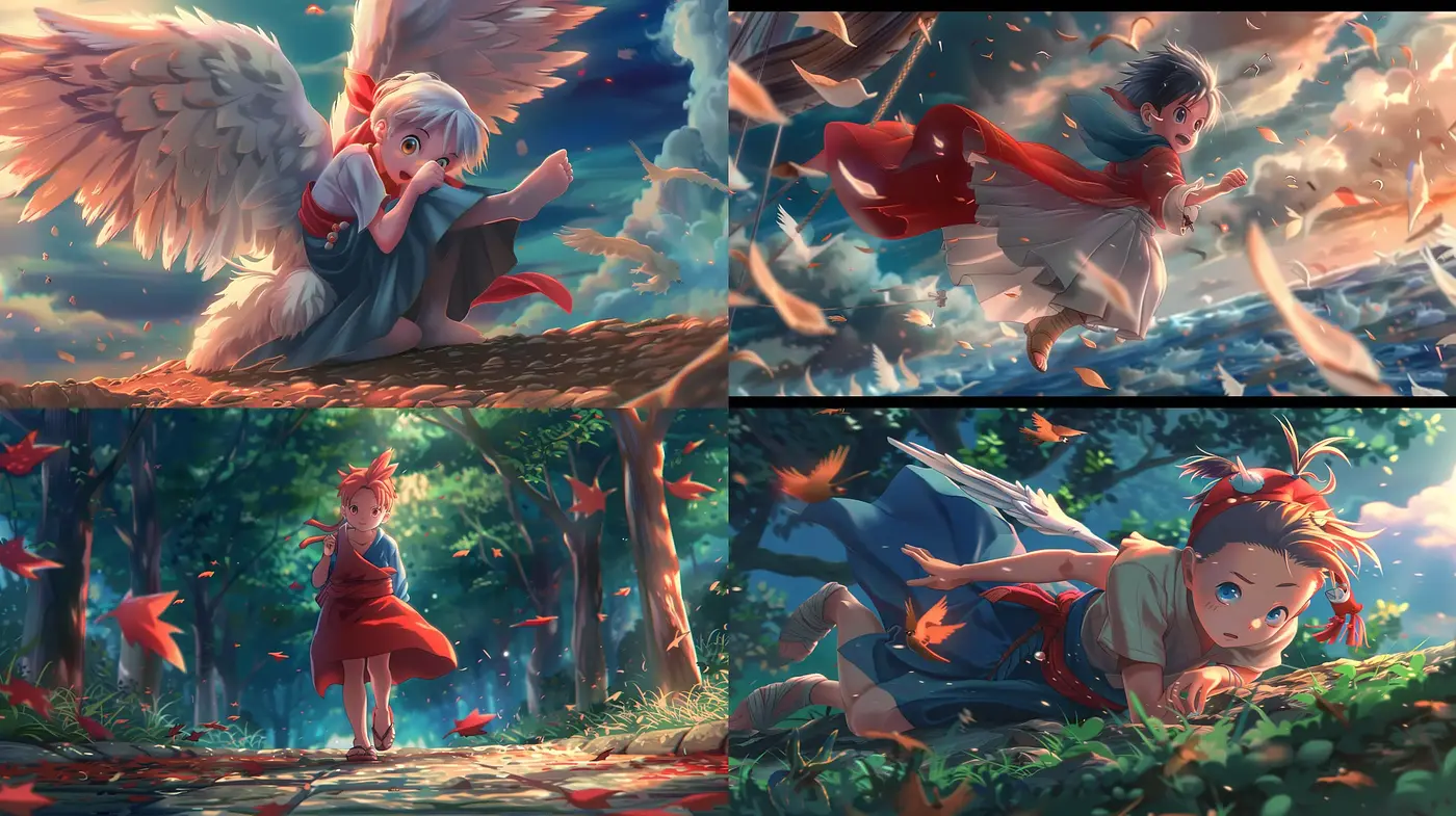 Ethereal Autumn Dreamscape: A Harmonious Blending of Anime and Nature - Midjourney sref style