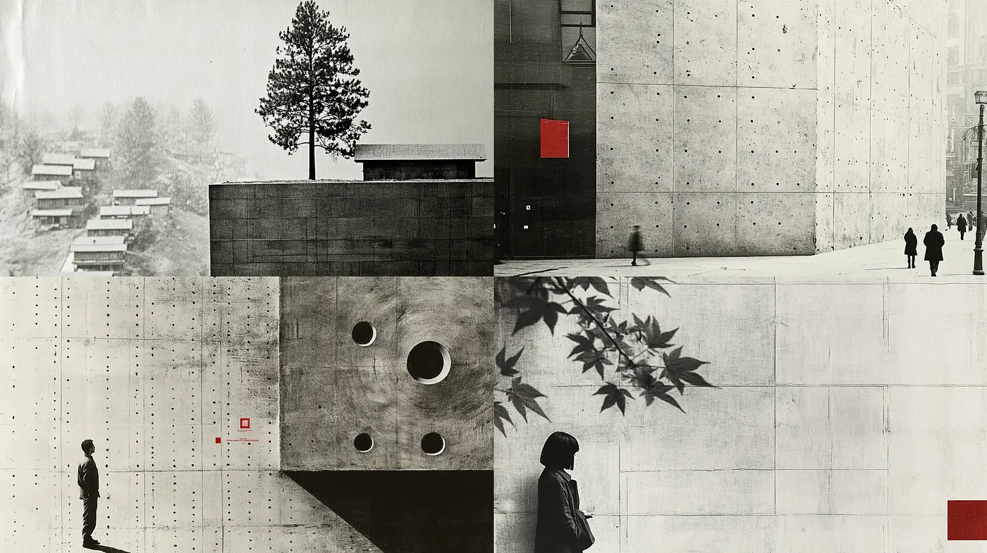 Monochromatic Minimalism with a Touch of Red - Midjourney sref style