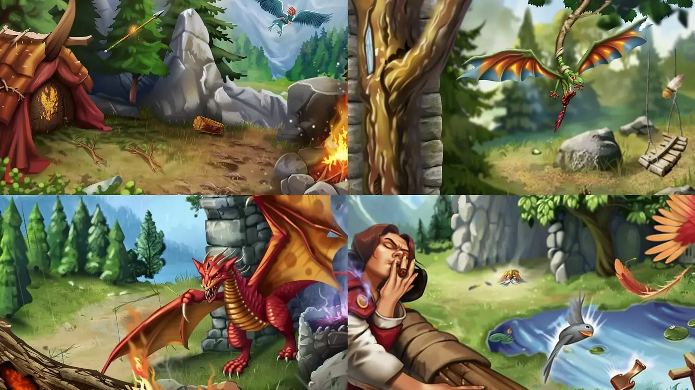 Enchanted Realms of Dragons and Nature: A Consistent Artistic Vision - Midjourney sref style