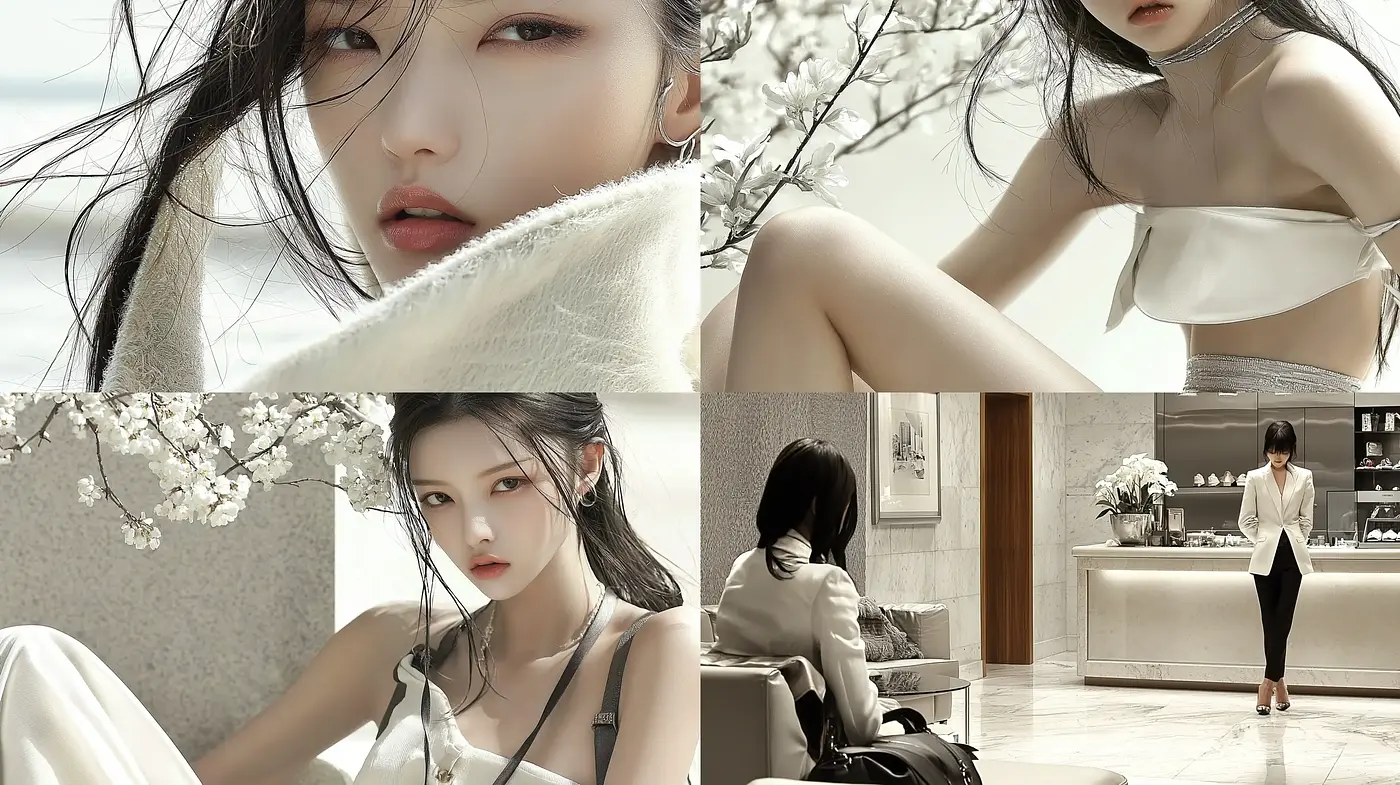 Monochromatic Elegance with Ethereal Overtones - Midjourney sref style