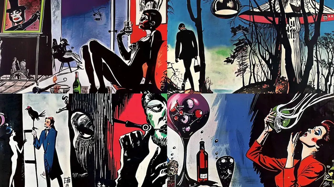 Dramatic and Bold Colorful Pop Art with a Retro Twist - Midjourney sref style
