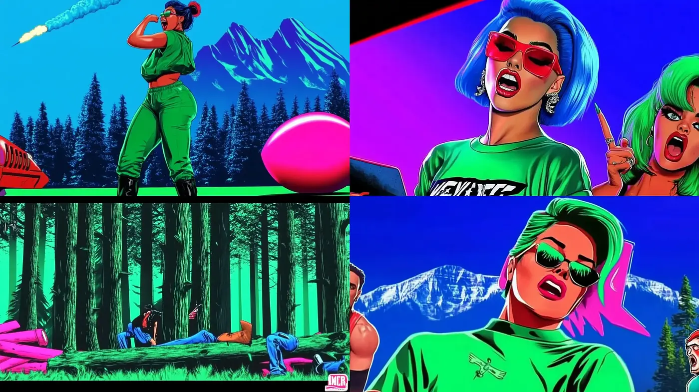 Vibrant Pop Art Reverie with a Contemporary Twist - Midjourney sref style