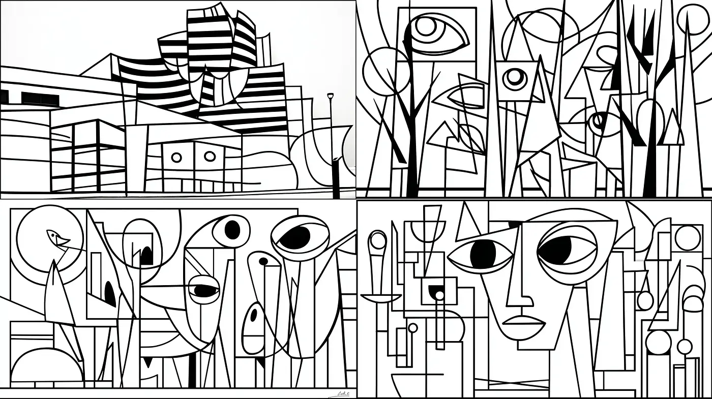 Geometric abstraction with a modernist aesthetic - Midjourney sref style