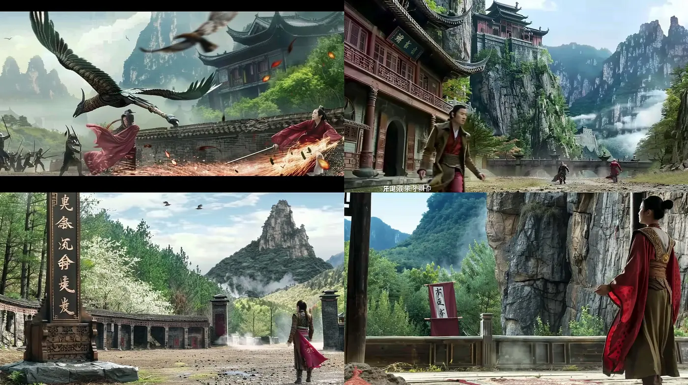 Epic Historically Inspired Fantastical Landscapes with a Cinematic Essence - Midjourney sref style