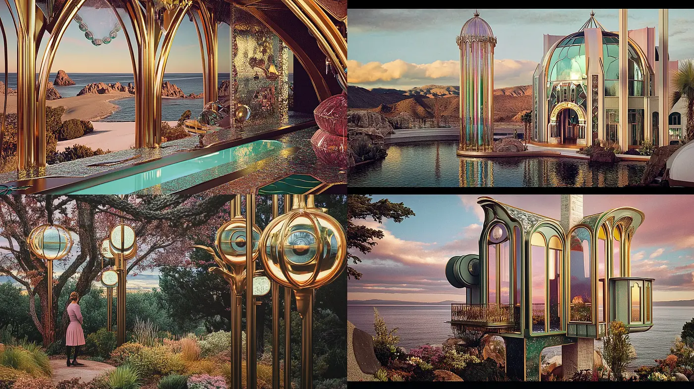 Ethereal Twilight: A Fusion of Art Nouveau Elegance and Surreal Nature - Midjourney sref style
