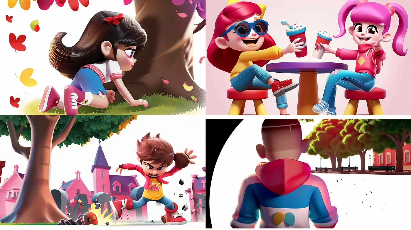 Vibrant and Playful 3D Animation-Inspired Digital Artwork - Midjourney sref style