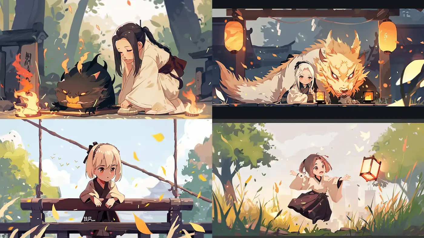 Charming and Whimsical Illustrations with Natural Elements - Midjourney sref style
