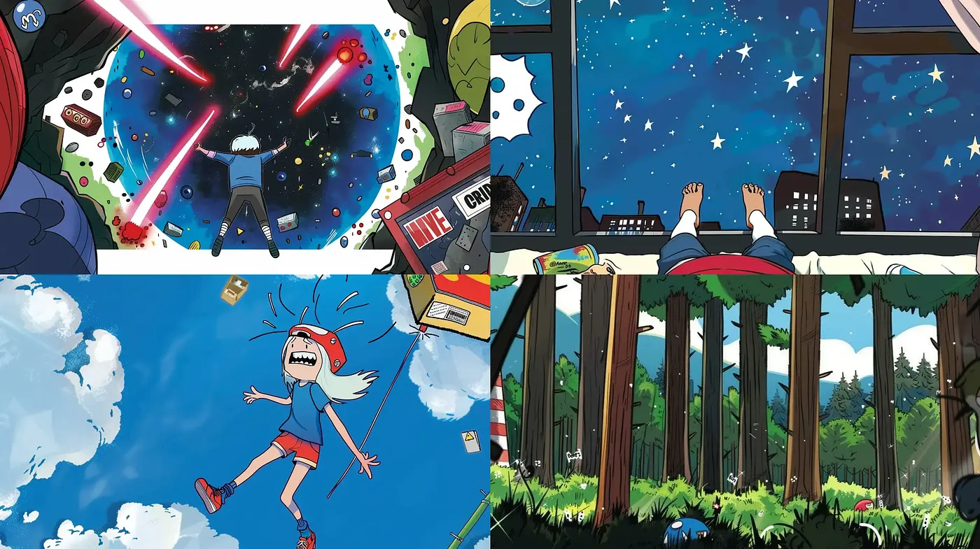 Vibrant and Whimsical Illustrative Storytelling - Midjourney sref style