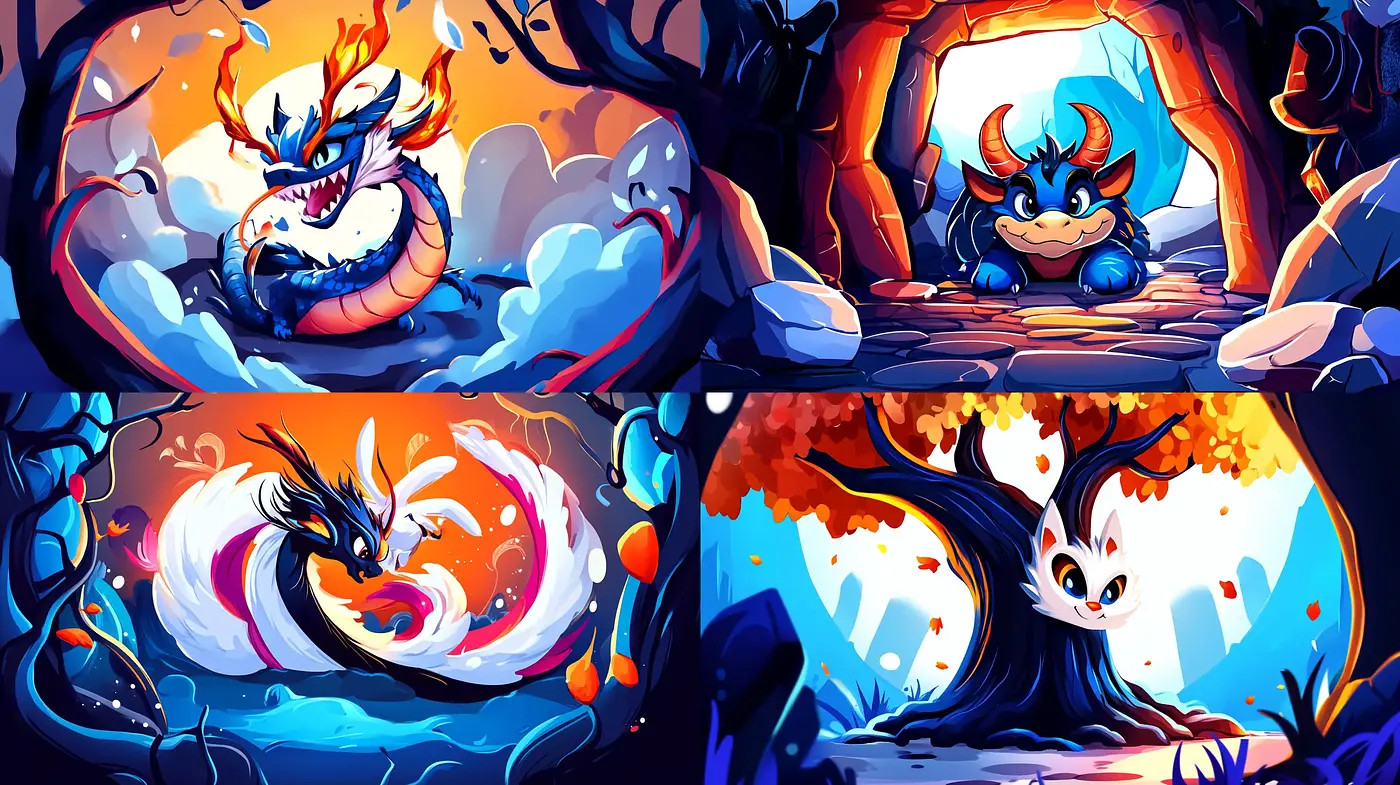 Saturated Mythscape: Evocative Fusion of Vibrant Hues and Whimsical Fantasy - Midjourney sref style