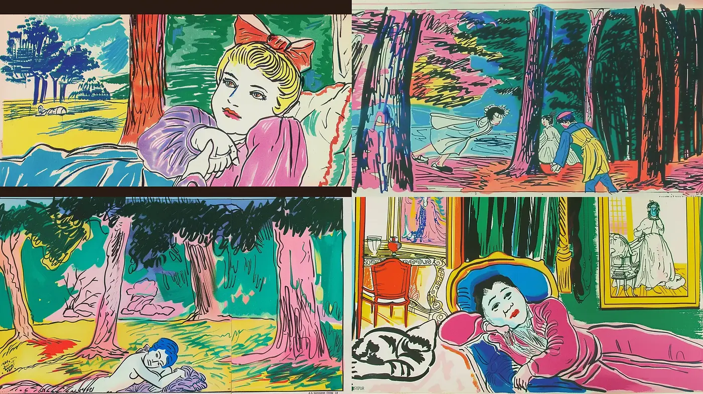 Vibrant Expressionistic Fusion with Linework Emphasis - Midjourney sref style