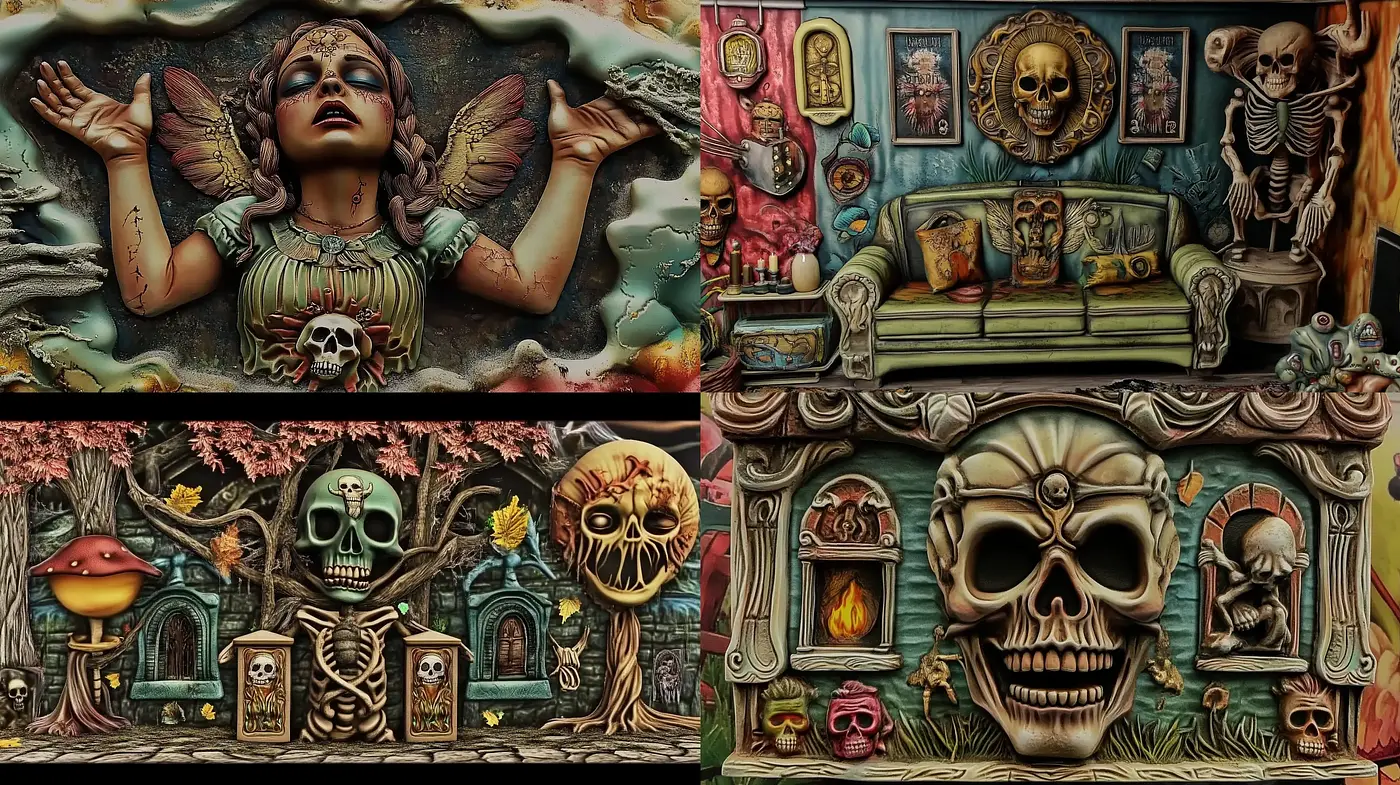 Mystical Gothic Surrealism with a Dark Baroque Sensibility - Midjourney sref style