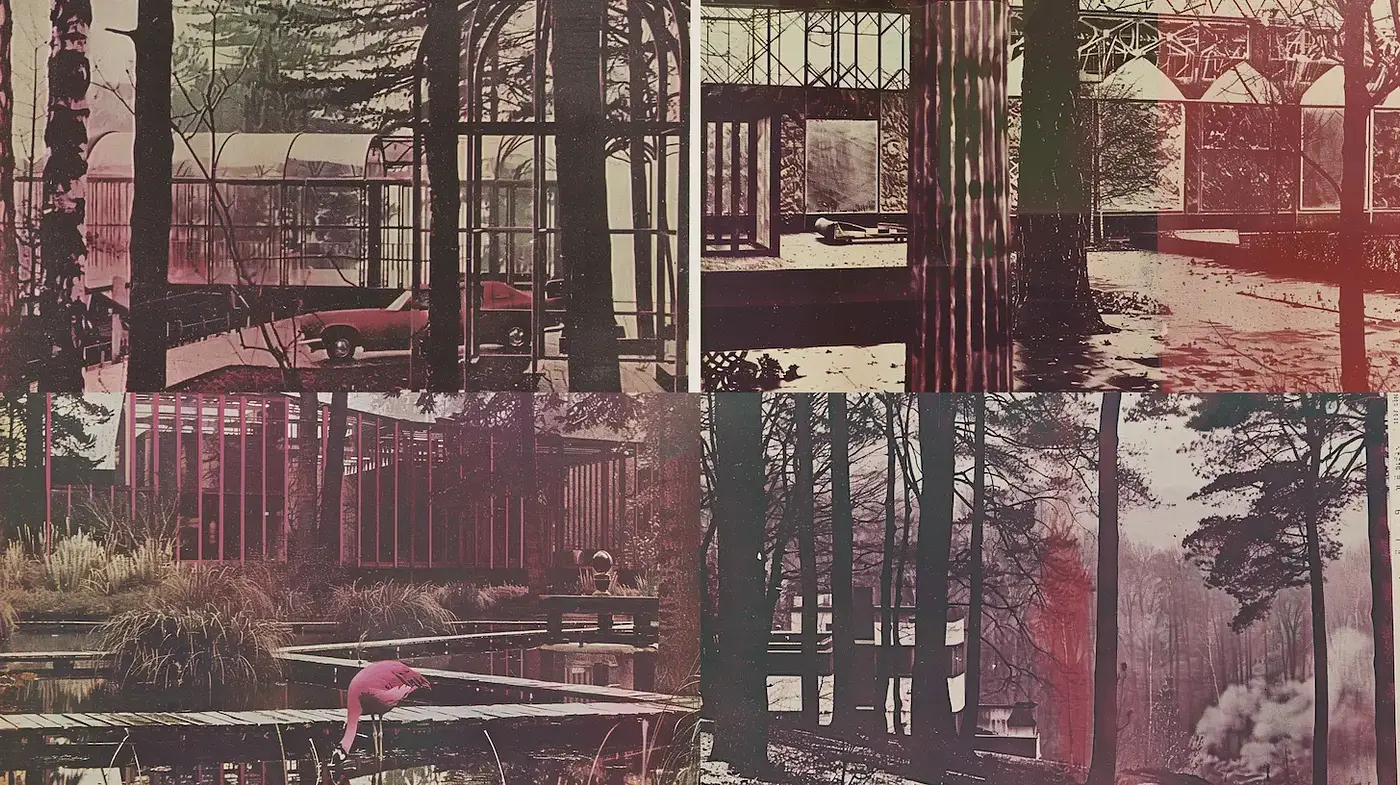 Surrealistic Vintage Nature Aesthetic in Harmonious Composition - Midjourney sref style