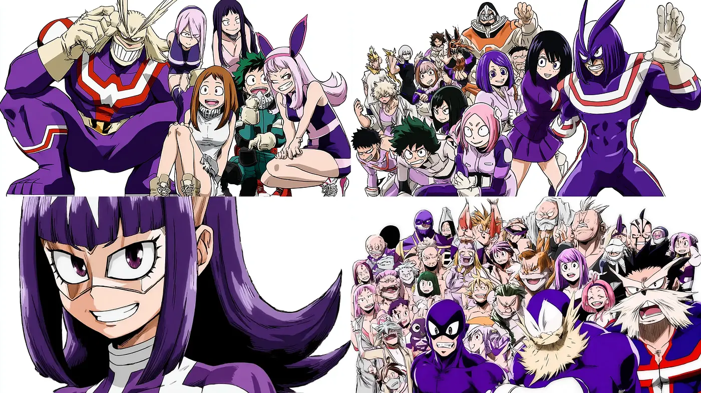 Dynamic and Colorful Anime-Inspired Character Ensemble - Midjourney sref style