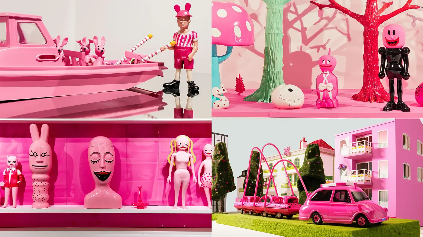 Playful Pink Pop Art Extravaganza with a Surreal Twist - Midjourney sref style