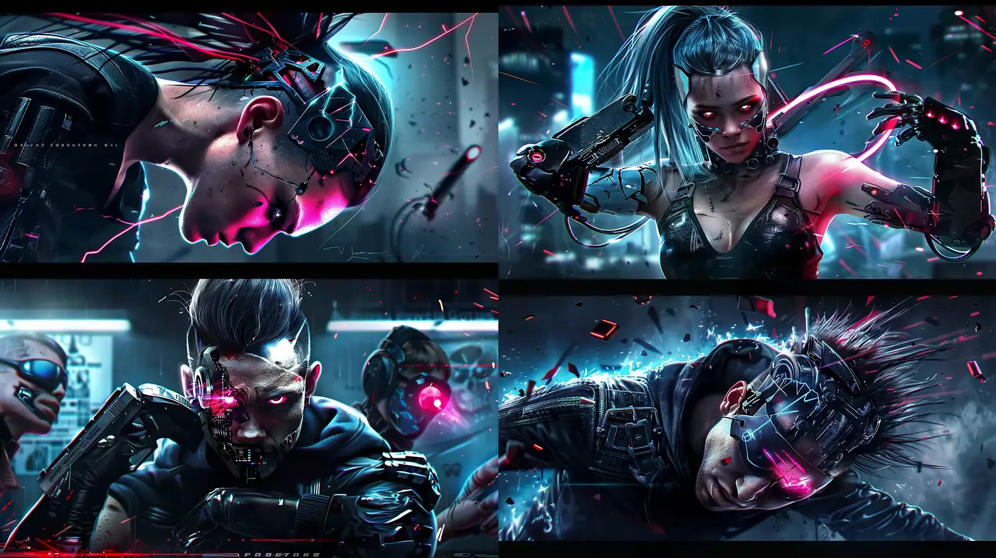 Cybernetic Synthesis - Neon Dystopia Aesthetic - Midjourney sref style