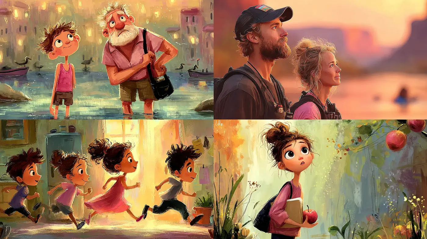 Charming and Whimsical Animated Style with a Touch of Nostalgia - Midjourney sref style