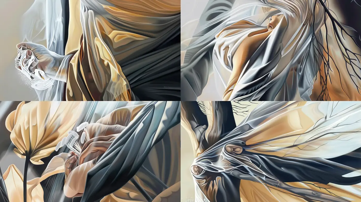 Sweeping Elegance: A Harmonious Blend of Fluid Forms and Earthy Tones - Midjourney sref style