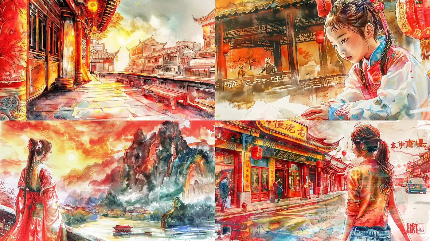 Luminous Brushwork Visions with Eastern Aesthetic - Midjourney sref style