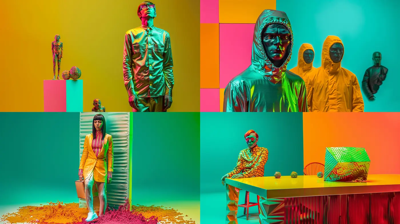 Vivid Chromatic Harmonies in Stylized Hyperrealism - Midjourney sref style