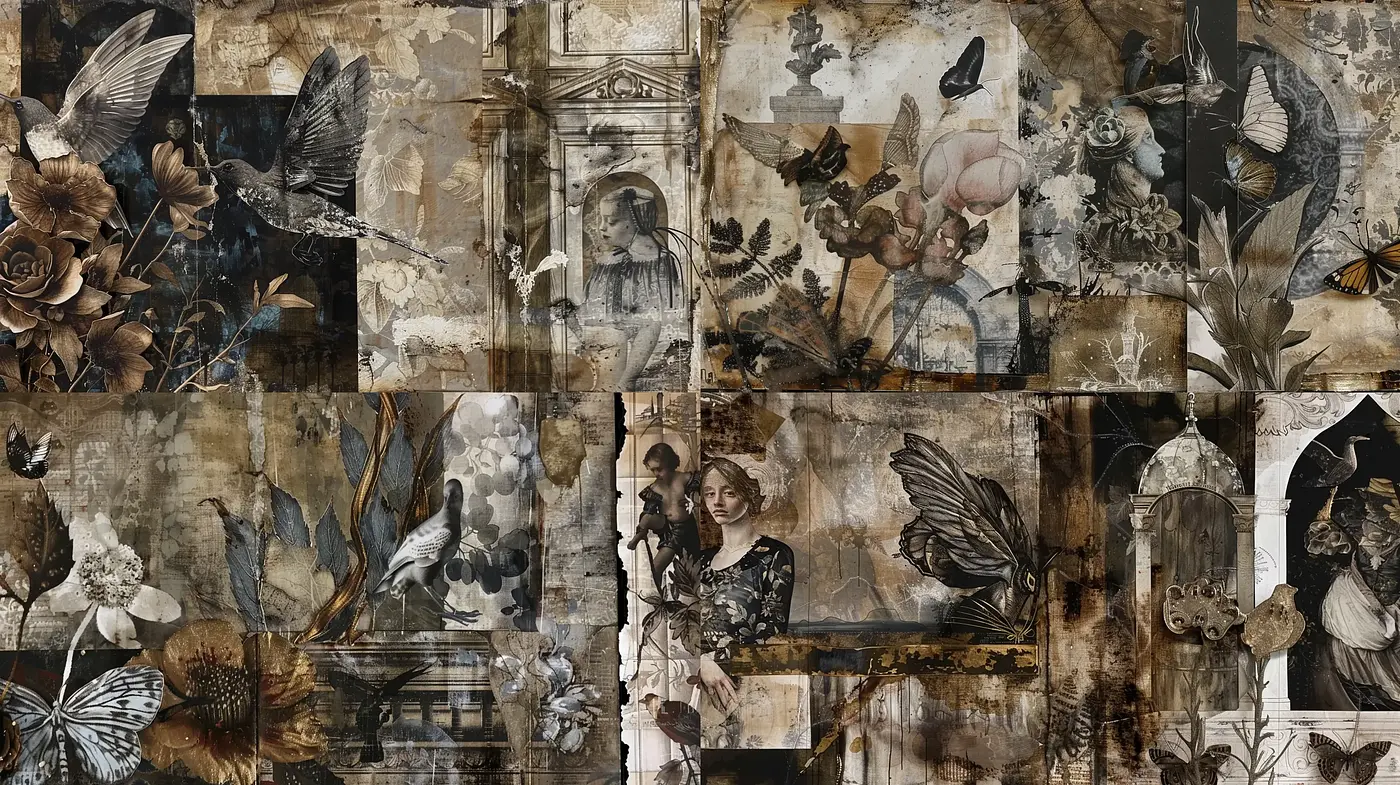 Decadent Elegance in a Time-Worn Tapestry Style - Midjourney sref style