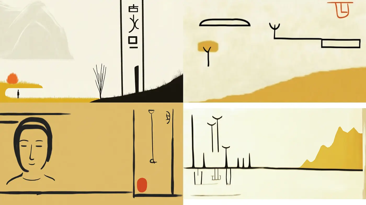 Abstract Serenity in Warm Tones with Minimalist Influence - Midjourney sref style