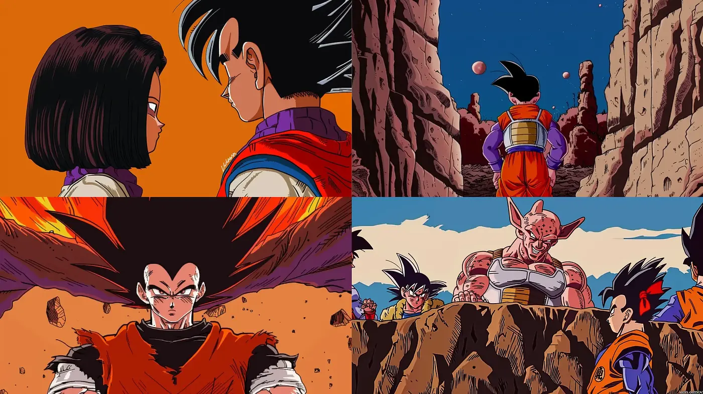 Dynamic Anime Essence with a Retro Palette - Midjourney sref style
