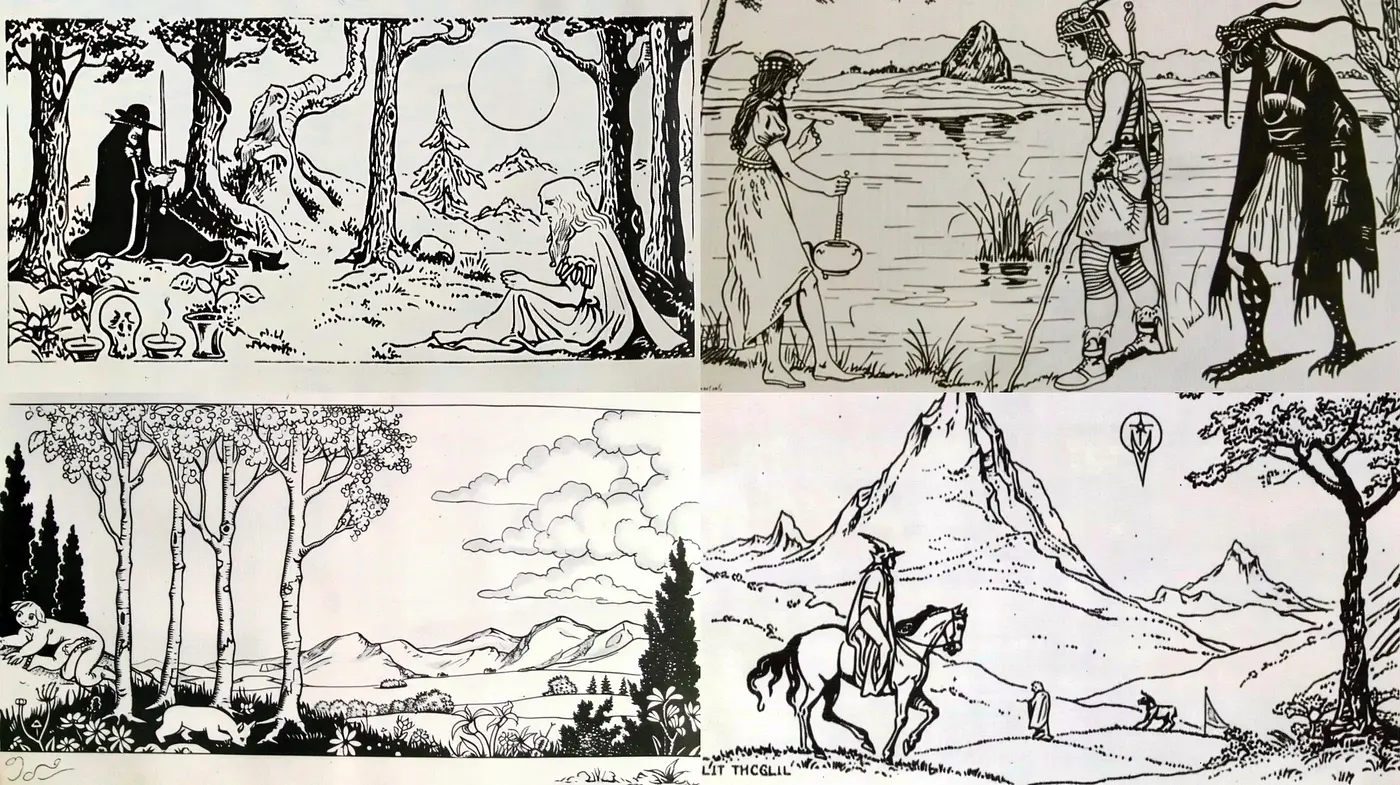 Monochromatic Storybook Woodcut Aesthetic - Midjourney sref style