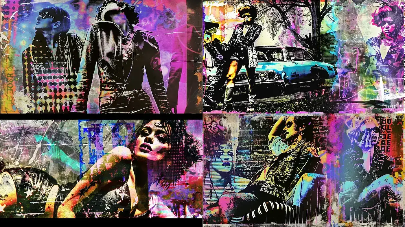Vibrant Urban Expression with Retro Aesthetics and Painterly Techniques - Midjourney sref style