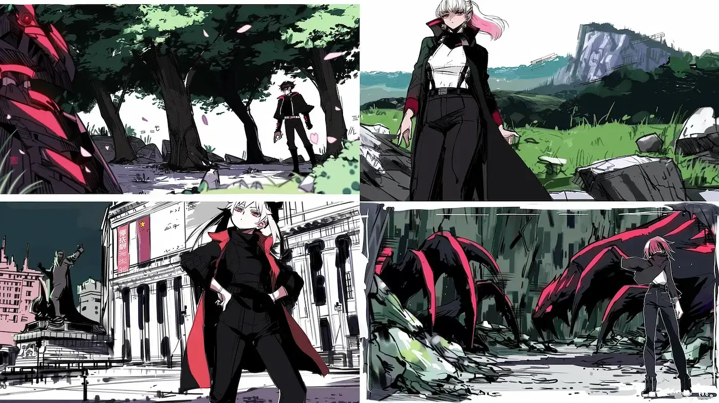 Dynamic and Dramatic Urban Fantasy with Strong Contrast - Midjourney sref style